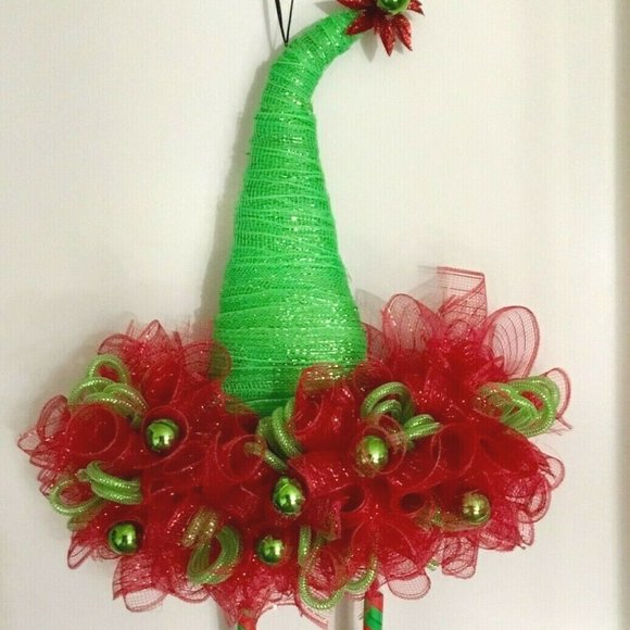 2 Tinsel Witch Hats Decor, Crafting Turn to Elf Hats - Picture 6 of 6